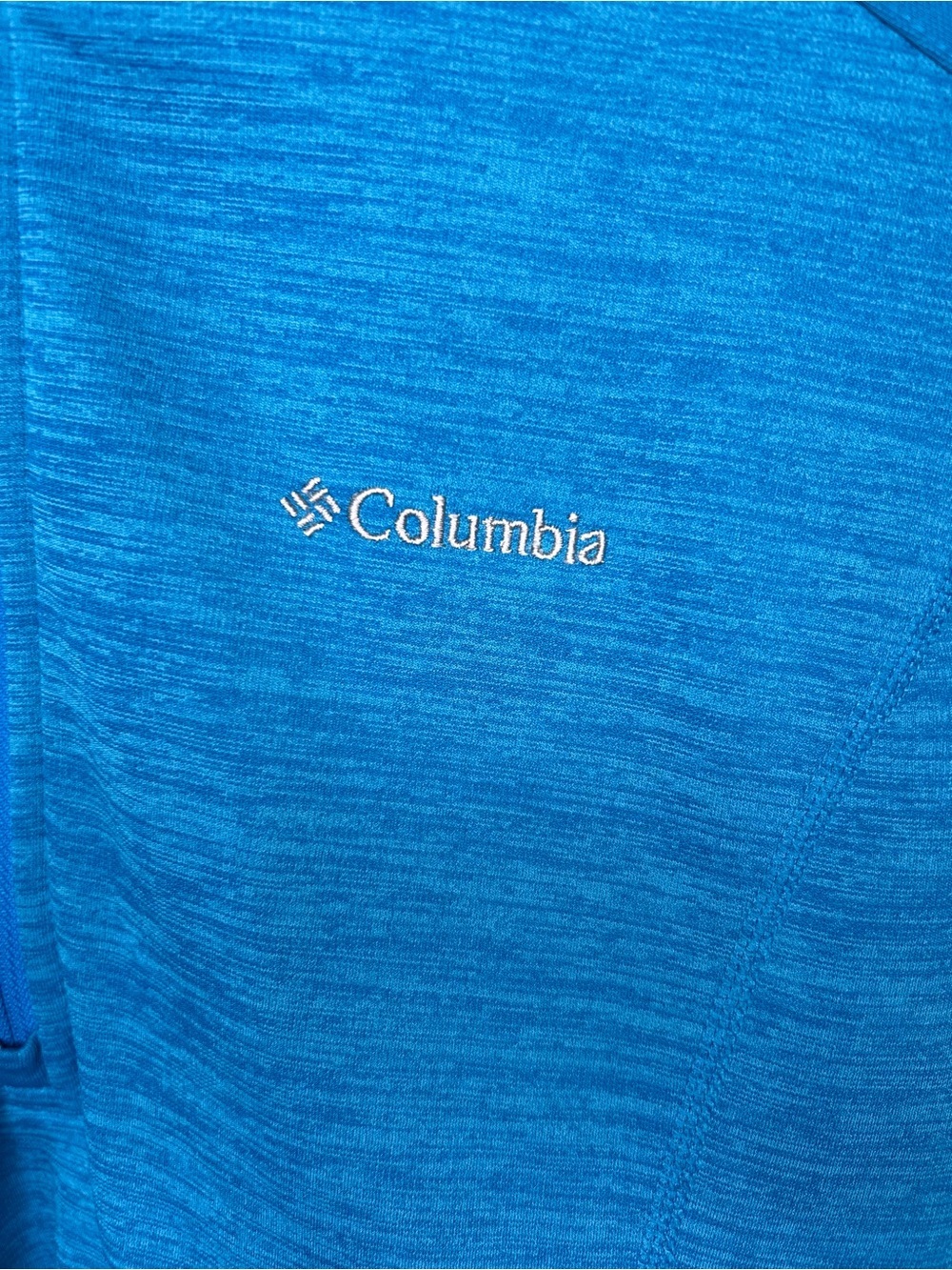 Columbia Blue Heather Grid Fleece Half Zip Pullover M - Picture 2 of 7